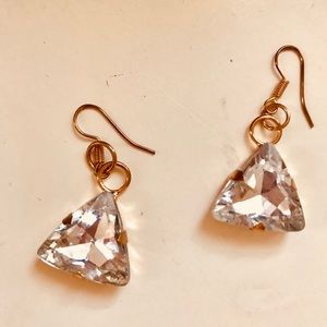 Dangle earrings - triangle rhinestone ✨
